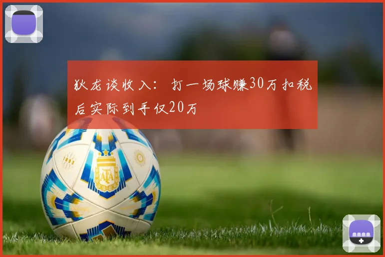 狄龙谈收入：打一场球赚30万扣税后实际到手仅20万